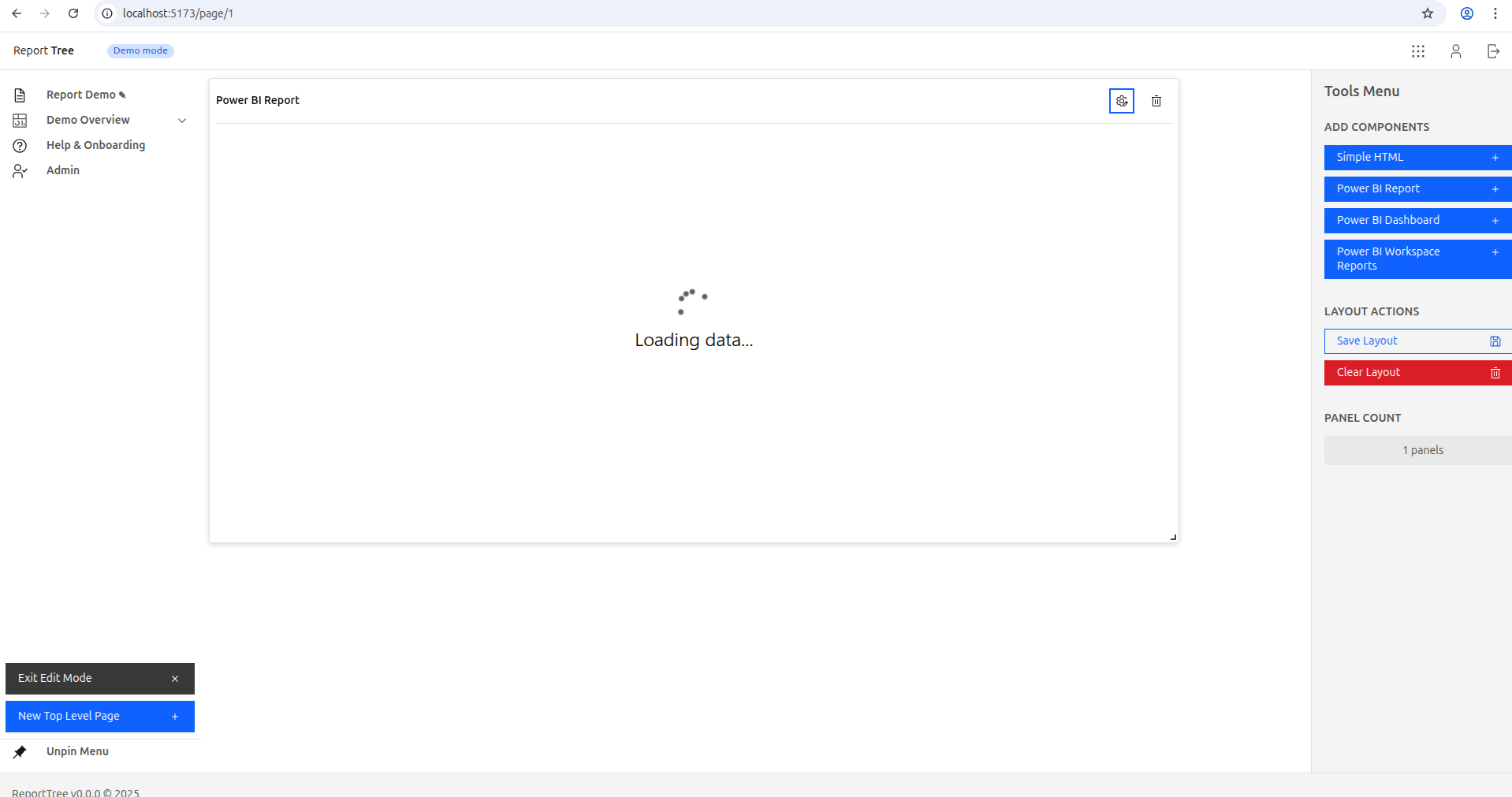 PBIHoster Editor Page Builder Screenshot